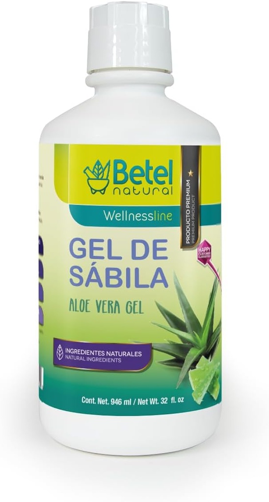 Betel Natural Gel de Sabila Aloe Vera Gel - Şaşırtıcı Gaztrik Destek - 32 Oz