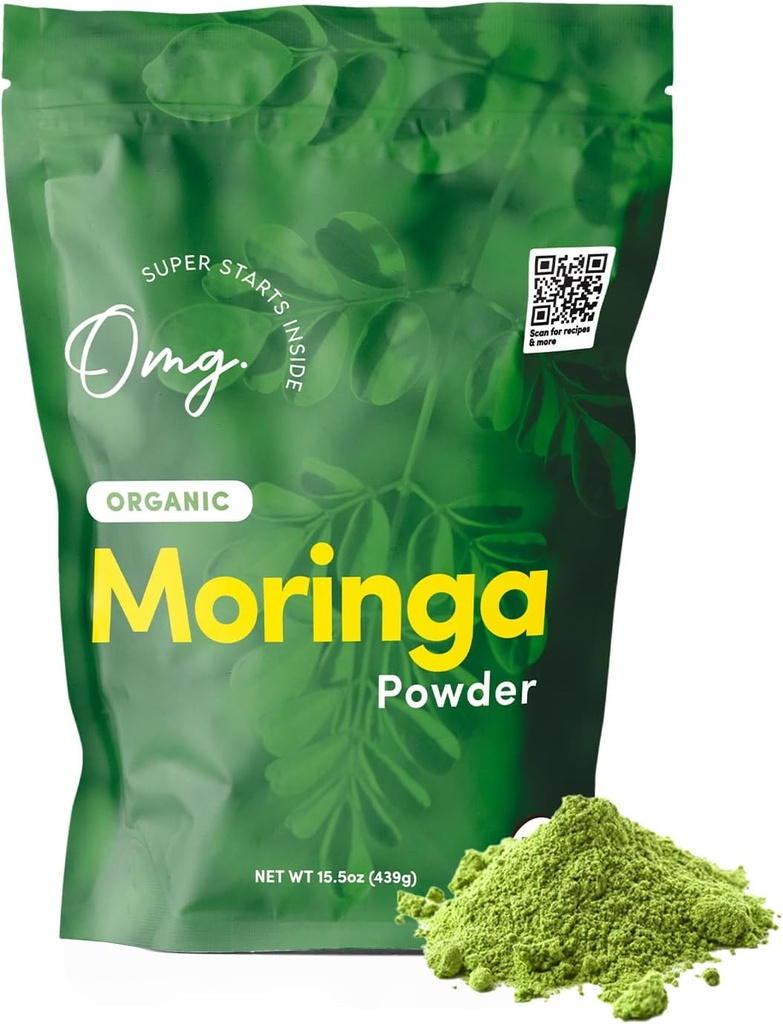 Ω, Θεέ μου! Superfoods Organic Moringa Powder - 100% Pure, USDA Certified Organic - Καλή πηγή ασβεστίου, σιδήρου, βιταμίνης Α, βιταμίνης Ε & More! - 15,5 Ουγγιά (1 πακέτο)