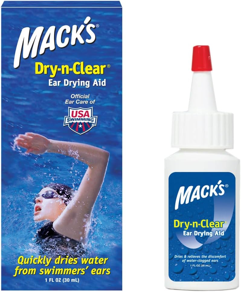 Mack'in Kuru-n-Clear® Ear Kurutucu Yardımı - Yüzmeden Sonra Su Kloladı Kulakları, Duşlama, Scuba Diving ve Surfing - 1 Fl Oz