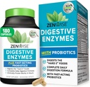 Zenwise Health Digestive Enzymes for Gut Health & Bloating Relief - Multi Enzymes Digestion Supplement with Probiyotiks, Bromelain & Papaya for Digestive Health Support - Men & Women - 180 Count