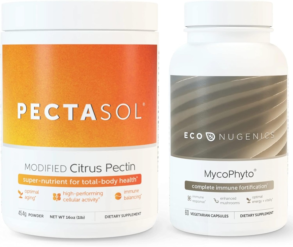 EcoNugenics Ultimate Immune System Support Pack - PectaSol-C Modified Citrus Pectin- 454 Grams & MycoPhyto Medicine Mushroom Health- 60 Κάψουλες