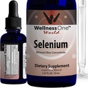WellnessOne Liquid Selenium Supplement - Ionized Selenium Liquid Drops 70 mcg - Antioksi, Cardiovascular ve Immune Support - USA Tested, Vegan, Non-GMO, Gluten Free, Unflavored - 1.67 fl oz