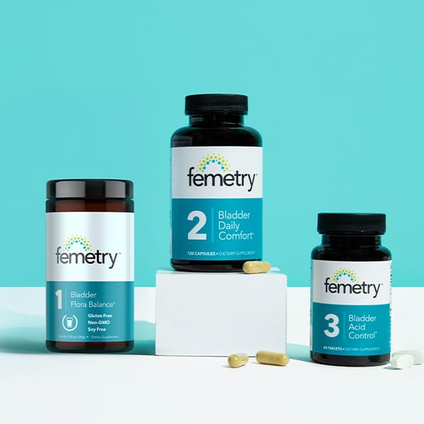 Femetry Bundle — Κιτ υποστήριξης ούρων και ουροφόρων οδών: Urinary Cleanse & Flora Balance, Bladder Daily Comfort & Bladder Acid Control – IC/BPS UTI Relief, Clinically Formulated by Urogyneciologists