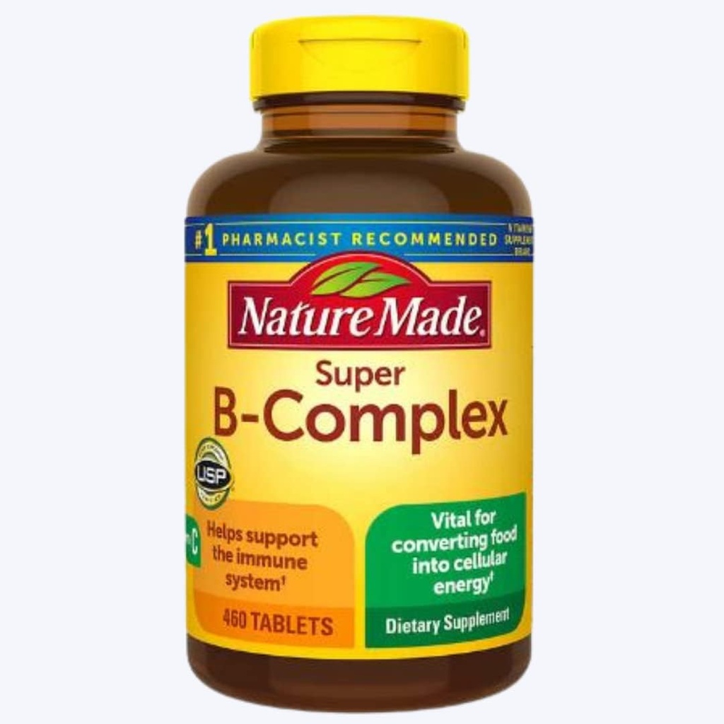 Nature Made Super B Energy Complex, Diyetary Supplement for Brain Cell Function Support, Energy Support & Nervous System Support, 460 Tablet, 460 Gün Supply Fast RE-Order Card.