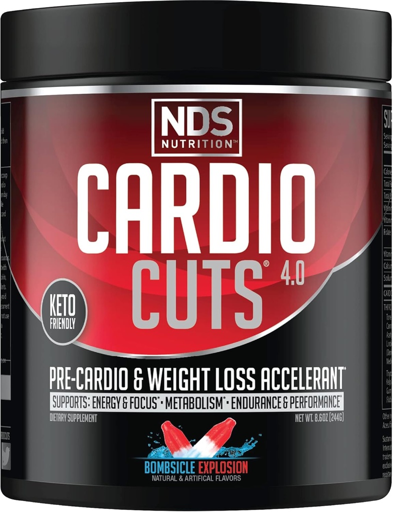 NDS Nutrition 4.0 Pre Workout Supplement - Advanced Weight Loss and Pre Cardio Formula with L-Carnitine, CLA, MCTs, L-Glutamine, and Safflower Oil - Bombsicle (40 Servings)