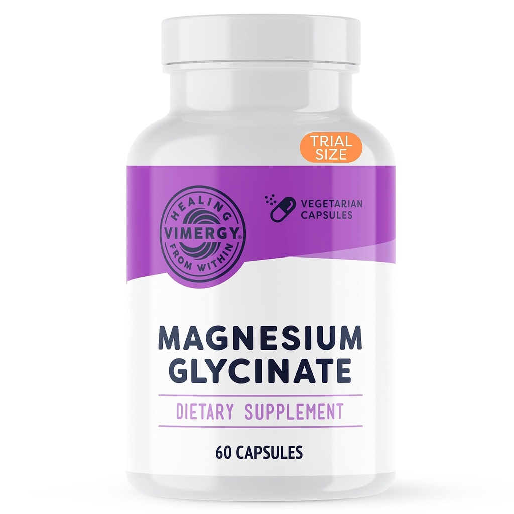 Vimergy Magnezyum Glycinate - Stres Desteği - Tummy Upset'ten Kaçmak için *- Kalp Sağlığı ve Enerji *- Kosher, Vegan Gluten-Free - 60 Caps