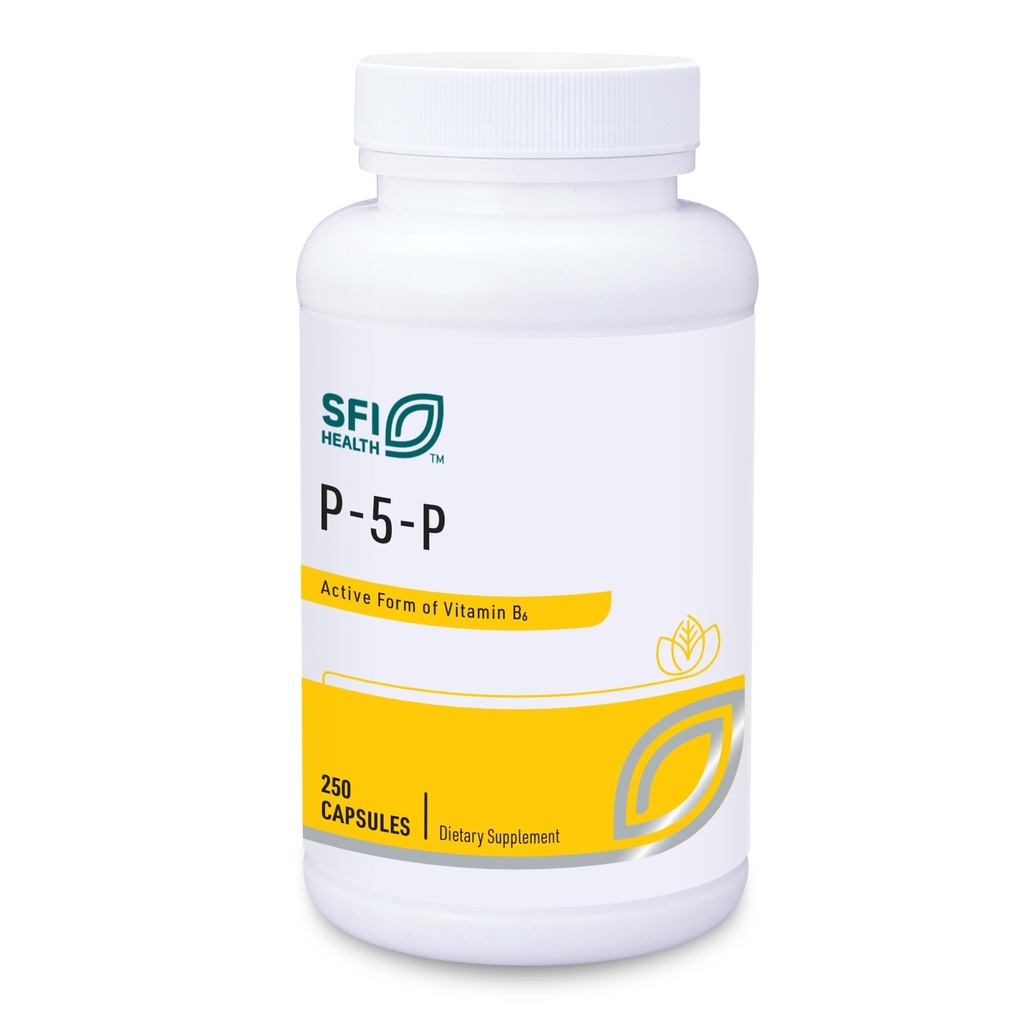 Klaire Laboratuvarları SFI Health P-5-P - 30 Biyoaktif Vitamin B6 Pyridoxal-5-Phosphate for Metabolic & Liver Support, hipoallergenic (100 Capsules)