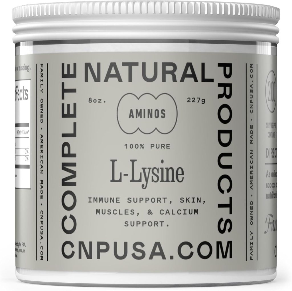 L-Lysine Toz Supplement - Bulk L-Lysine 8oz, 200 Hizmet
