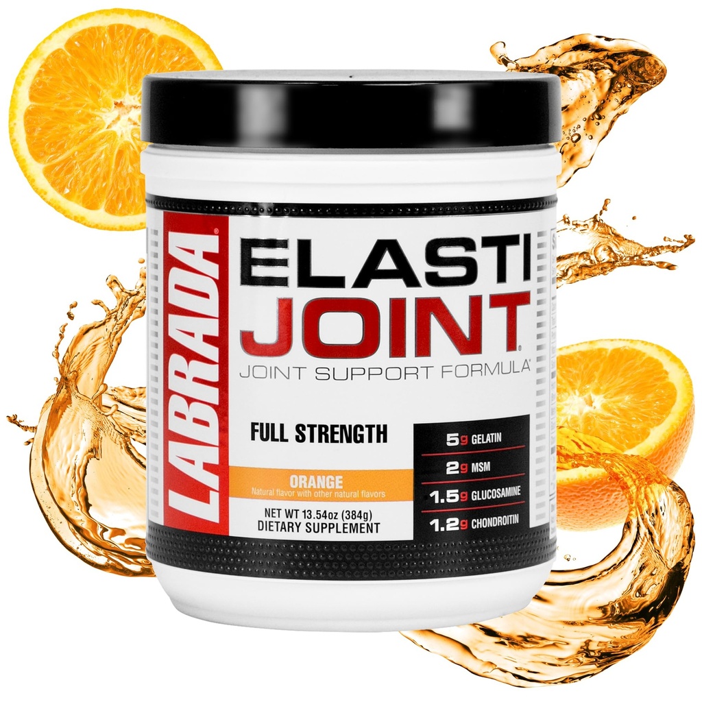 Labrada Beslenme Elastijoint, Orange Flavor,Glucosamin Ortak Destek Erkekler ve Kadınlar için Toz, MSM ile Ortak Yardım ve Bone Health Supplement, Glucosamine Chondroitin MSM Gluten-Free