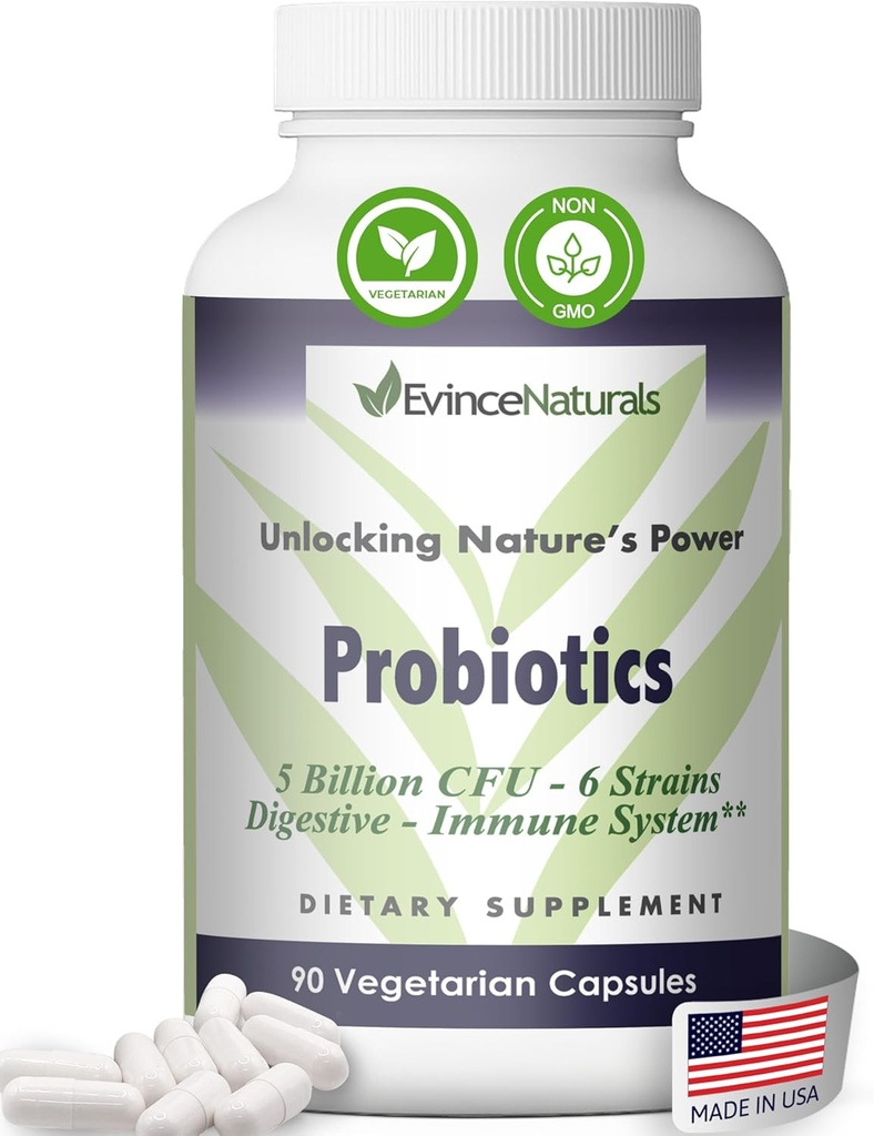Probiyotik ve Prebiyotik Supplement - 6 Intense Rejeneratif Probiyotiks for Men & Women 5 Milyar CFU - Bowel, Inflammation, Immunity, & Digestive Support - Digestive Supplement, 90 Capsules