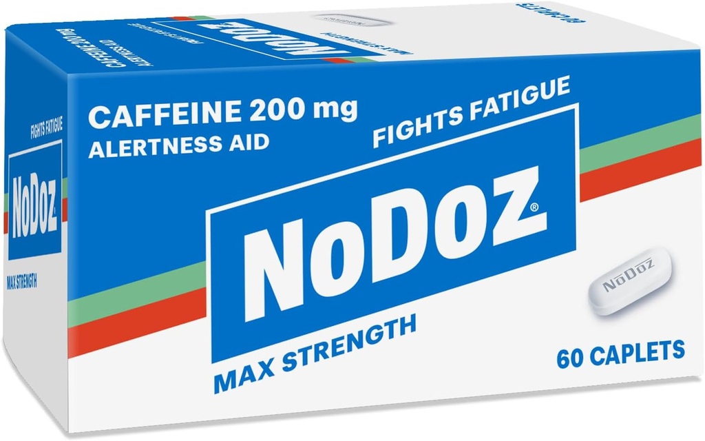 NoDoz 200 mg Caffeine Pills maksimum Güçlü, 60 Caplets Total