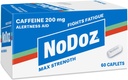 NoDoz 200 mg Caffeine Pills maksimum Güçlü, 60 Caplets Total