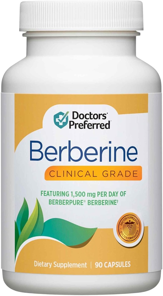 DOCTERS' PREFERRED Berberine Klinik Not Supplement - Doktor Formulated | Günlük Hizmette 1500 mg | 90 Count