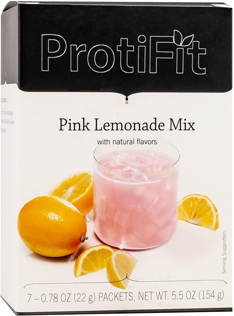 ProtiFit - Yüksek Protein Meyvesi Flavored Toz İçecek Mix, 15g Protein, Low Calorie, Sugar Free, Ideal Protein Uyumlu, 7 Hizmet Per Box (Pink Lemonade)