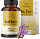 HERBAMAMA Red Sage Supplement Capsules - 1200 mg Red Sage Root (Dan Shen) Antioksi Desteği için - Vegan, Non-GMO Salvia Miltiorrhiza Supplement