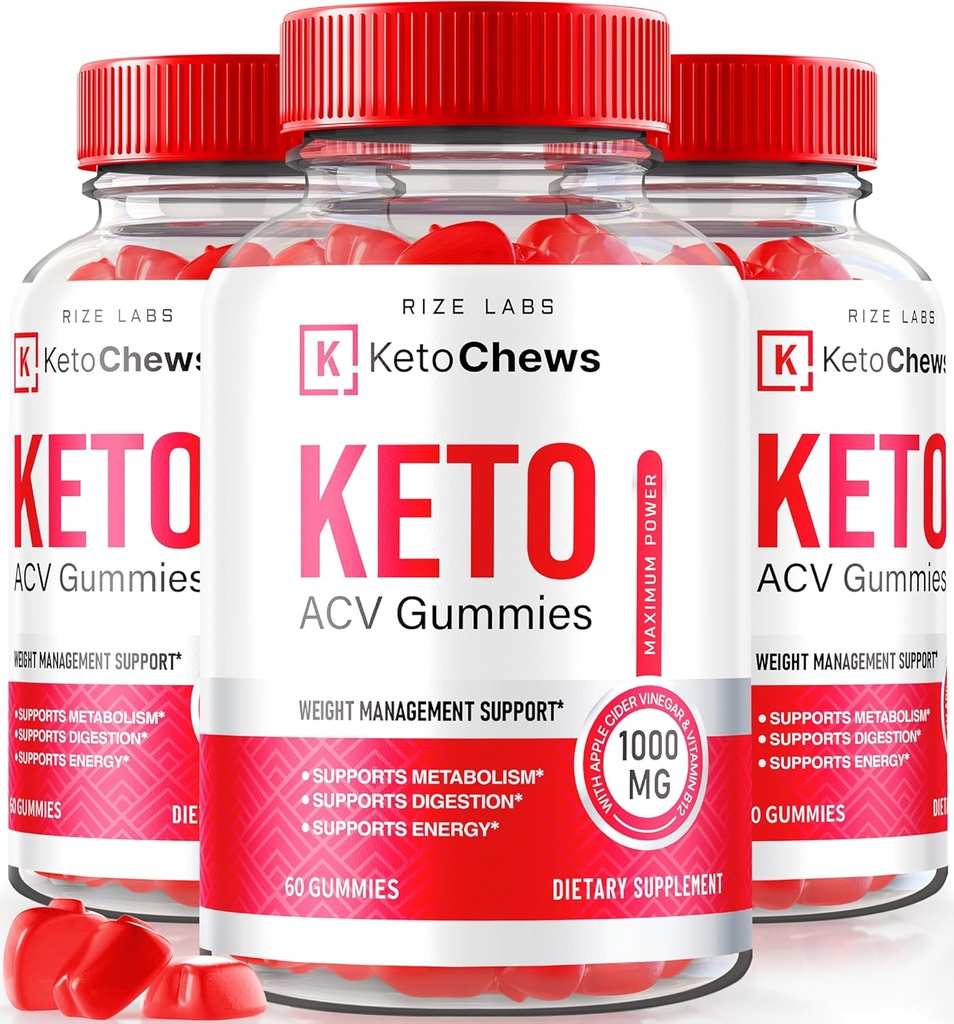 rize labs (πακέτο των 3 μάσημα ACV ACV Gummies για Advanced απώλεια βάρους 525 mg, Premium συμπλήρωμα Keto+ACV, Όλα τα φυσικά μηλίτη ξύσμα μήλου, επίσημη αξιολόγηση Keto Plus ACV (180 Gummies)