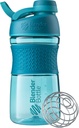 BlenderBottle 20oz SportMixer Protein Shaker Şişes, Black & Teal, Sche of 2