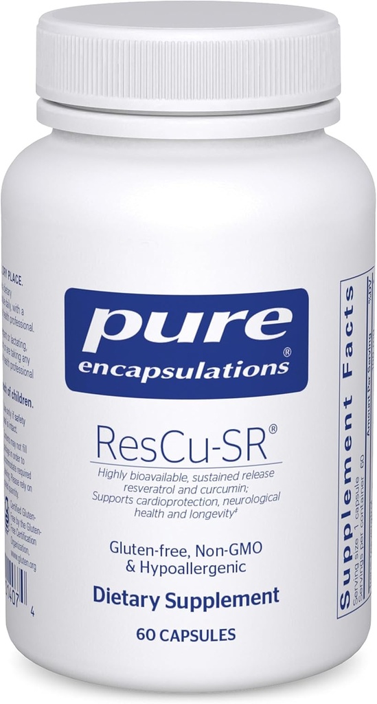 Pure Encapsulations ResCu-SR | Hipoallergenik Diyetsel Supplement Longevity, Cardio Support ve Nörolojik Sağlık | 60 Capsules