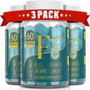 Biotin Gummies - Erkekler ve Kadınlar için Hair Skin ve Nails Vitaminleri, Vegan B7, Saç Büyümesi ve Güçlü Nails,90 Day Supply - Blueberry-3 Pack