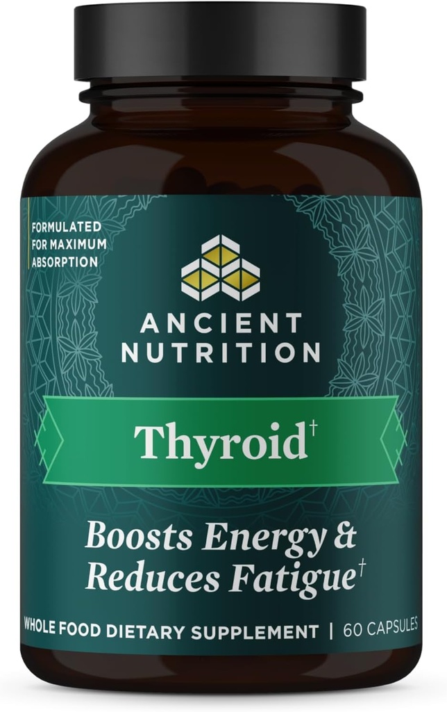 Eski Beslenme Tiroid Destek Supplement with Ashwaghanda, Thyroid Capsules, Discovers Restful Sleep and Reduced Stress, Gluten Free, Paleo ve Keto Friendly, 60ct