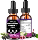 Organik Yaşlılar Syrup, Yetişkinler için Sıvı Drops Elderberry C ve çinko, 11-in-1 Sambucus Black Elderberry Tincture w / Vitamin D3, Sea Moss Black Seed, Elder Immune Support Supplement