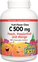 Doğal Faktörler, Çocuklar C 500 mg Vitamini, Immune Health, Bones, Dişler ve Gums, Peach, Tutkulu ve Mango, 180 Wafers