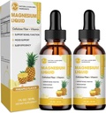 M inç Glycinate Liquid, High Abxia Magnezyum Sıvı Hücre Fiber, Bromelain, Vitamin B6, C, D, çinko, Çocuklar ve Yetişkinler için Magnezyum Tamam, Pineapple Flavor, 2 Pack