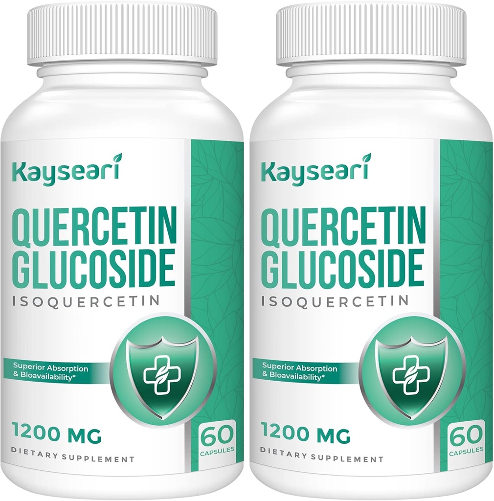Quercetin Glucoside 1200 mg Supplements - Isoquercetin with 6X Bioavailability,120 Veggie Capsules,Contain Black Pepper & Truth for Max Abxia
