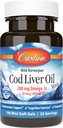 Carlson - Cod Liver Oil Minis, 280 mg Omega-3s + Βιταμίνες Α και D3, Νορβηγικά, Άγρια πιασμένα, Με Βιώσιμη προέλευση, 100 Mini Softgels