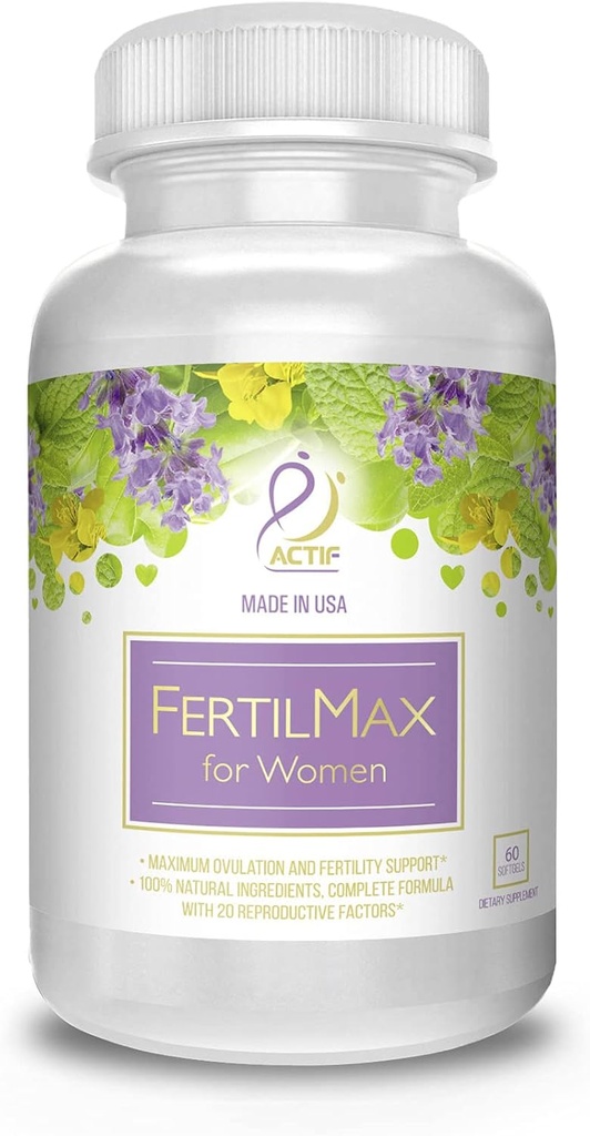 Kadınlar için ACTIF FerMaxtil - #1 Fertness Supplement ve Ovulation Support, Maximum Strength, Klinik olarak Proven - ABD'de yapılan 60 Count