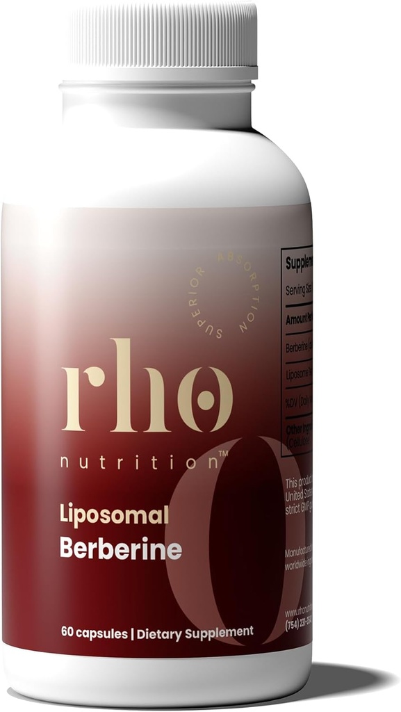 Rho Beslenme Liposomal Berberine Capsules - Ultra High Abvitamin Supplement – Destekler Immune Function, Gut Health ve Metabolic ve Cardiovascular Health (60 Capsules)