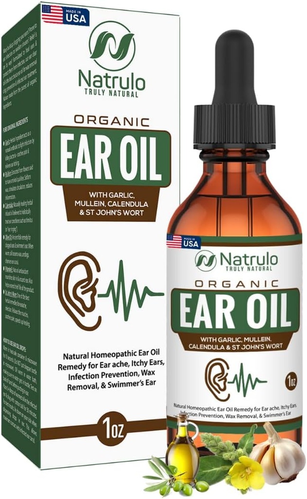 Saç Enfeksiyonu için Organik Kulak Yağı - Kulak Ağrısı için Doğal Kulaklar, Mayomer'in Kulak ve Ayı Yitirilmesi - Çocuklar, Yetişkinler, Bebek, & Dog Earache Remedy - Ear Drops with Mullein, Cal, Calendula Made in USA