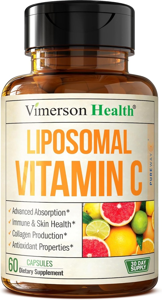 Λιποσωμική Βιταμίνη C 1000mg - Premium Απορρόφηση Βιταμίνης C σε σκόνη - Συμπλήρωμα Ανοσολογικής Υποστήριξης - Βιταμίνη C 1000mg - Υψηλή Ικανότητα Αντιοξειδωτικής Υποστήριξης - Απαλή στην Πήξη & γρήγορη πρόσληψη. 60 Καψάκια