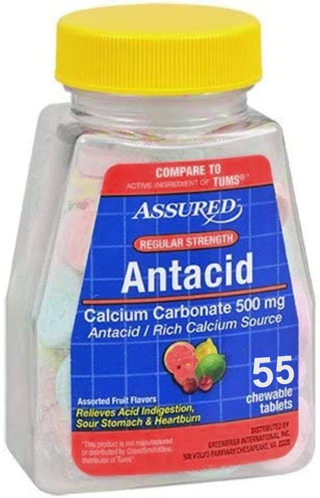 Αναβεβαιωμένη Αντι- Acid με Ασβέστιο, Κανονικό, 60 Μασώμενα δισκία