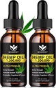 (2 Pack) Organik Hemp Oil -% 100 Doğal Hemp Oil Extract, Calming, Sleep, Relaxation, Immune Support, Omega 3, 6, 9 Fatty Acids, Vegan - 30mL