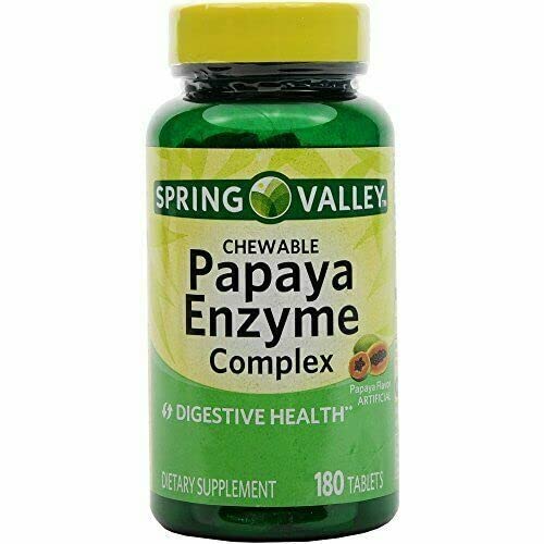 Spring Valley - Papaya Enzyme Kompleksi, 180 Chewable Tabletler