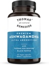 Thomas'ın tüm doğal Remedies Organik Ashwagandha Stres Desteği Tamam, Mood & Energy Support, Pure Ashwagandha 1000 mg, Ultra Abxia with Black Pepper, Vegan, Hayır,