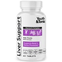 Gençlik ve Tonic Liver Detox Cleanse Supplement – Silymarin Süt Butle Kompleksi Vücut Sağlığı, Onarım ve Destek - Herbal Vitaminleri - Kadınlar ve Erkekler için 60 Capsules - Erkekler için 60 Capsules