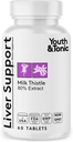 Youth & Tonic Liver Detox Cleanse Supplement – Silymarin Milk Thistle Complex Formula for Body Health, Repair & Support – Μη ΓΤΟ Φυτικές Βιταμίνες – 60 Κάψουλες για γυναίκες και άνδρες