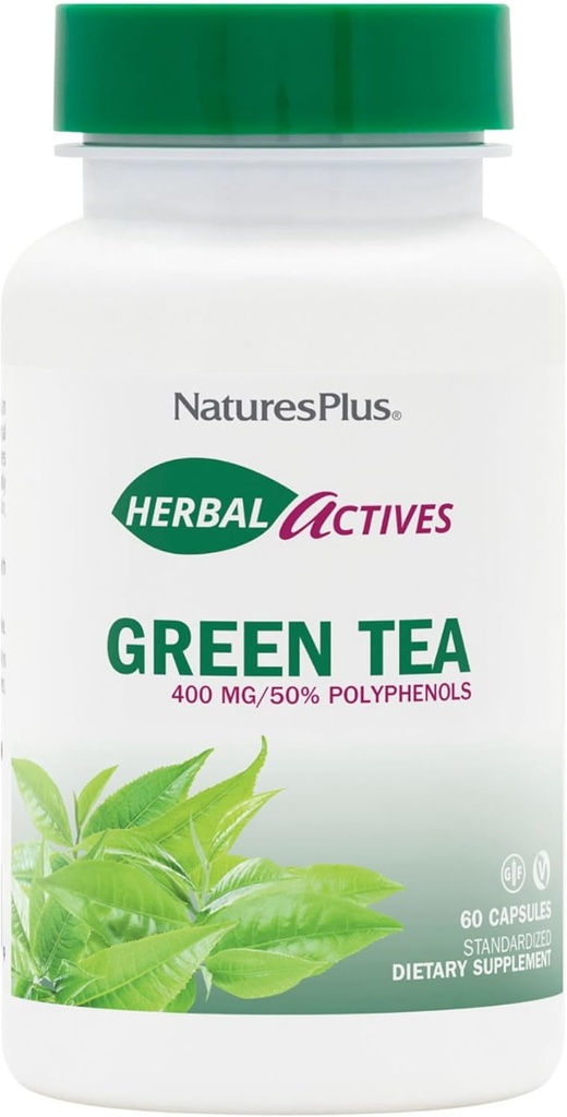 NaturesPlus Herbal Actives Green Tea - 60 Capsules - Non-GMO, Vegan, Gluten Free - 60 Hizmetler
