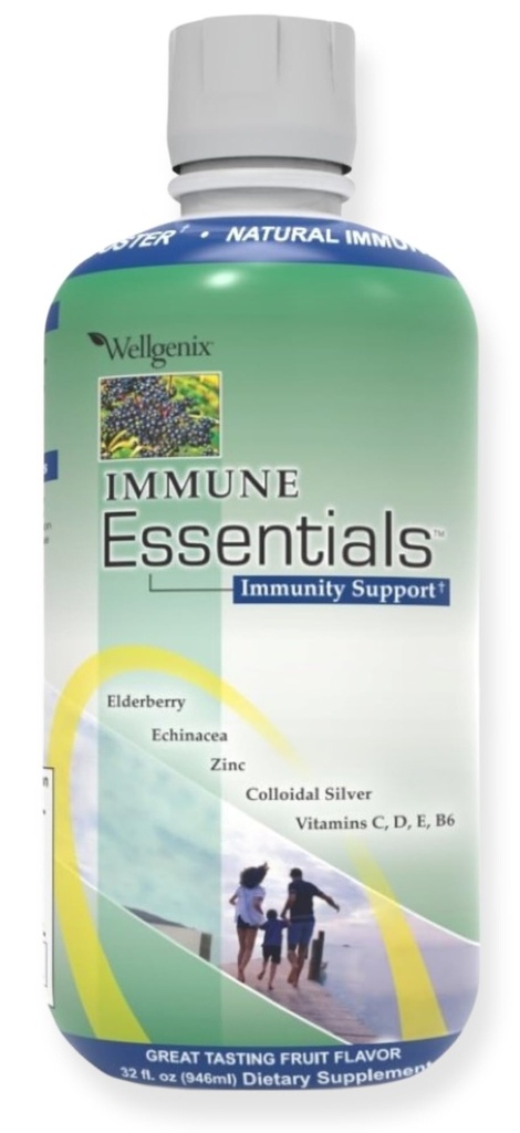 Wellgenix Immune Essentials - 1 Doğal Immune System Support Supplement - Sıvı Beslenme Çokvitamin - Immune System ve Genel Sağlık Için Çocuklar ve Yetişkinler için - Zuck 32 ozz