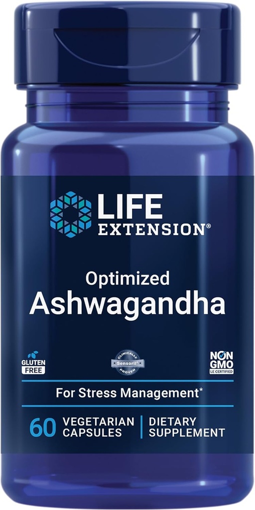 Life Extension Kretine Capsules and Optimized Ashwagandha - 120 ve 60 Capsules