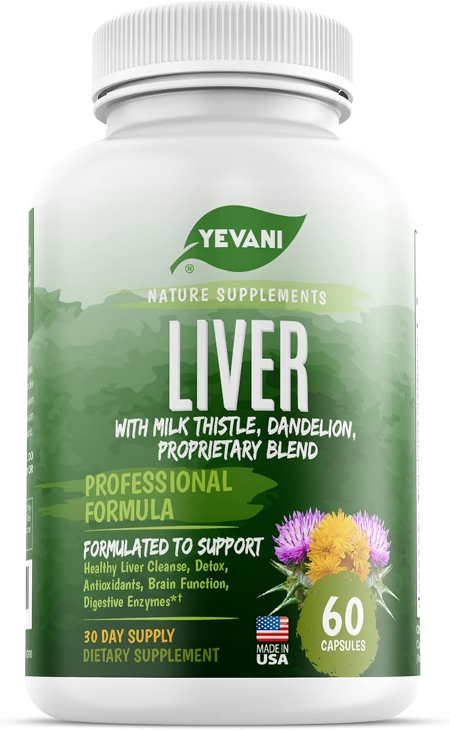 100% Pure Liver Cleanse Detox Υποστήριξη Φόρμουλα - φυτικό συμπλήρωμα υποστήριξης ήπατος - Γαϊδουράγκαθο γάλακτος, ρίζα δαντελίων, Beetroot, εκχύλισμα Artichoke, Liver Health - Jujube Milk Thistle Detox Κάψουλες