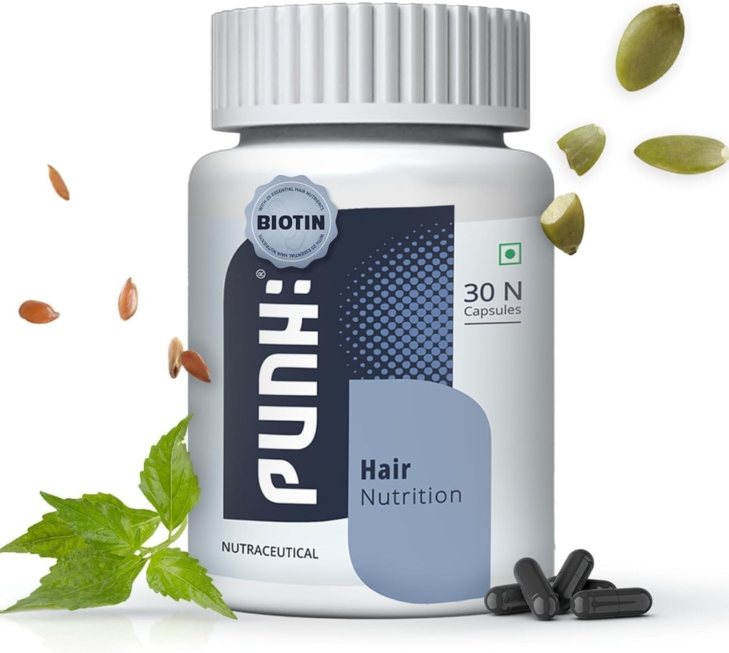 Biotin ile Saç Beslenme Tamamı, Vitaminler, Mineraller, Amino Asitler ve Saç Büyümesi için Kripto Blokları, Nourishment, Supports & Reduces Hair Fall for Men & Women - 30 Veg Capsules