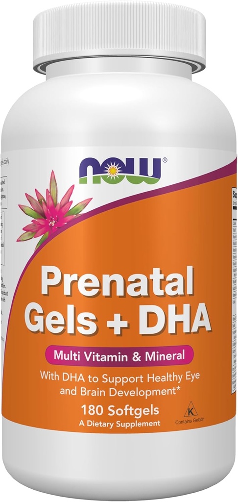 Şimdi Supplements, Prenatal Gels + DHA hizmet başına 250 mg DHA ile, artı Borage Oil (GLA), 180 Softgels