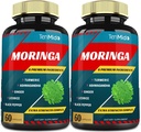 2 πακέτα κάψουλες Moringa, 4 μήνες προμήθεια με Turmeric, Ashwagandha, Ginger, Licorice, Black Pepper 