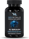 AI Brain Nootropic συμπλήρωμα για την εστίαση, μνήμη & ψυχική σαφήνεια βελτίωση κάψουλες για άνδρες και γυναίκες, καφεΐνη-ελεύθερος καθημερινή γνωστική υποστήριξη με Bacopa, Alpha GPC & βιταμίνη B6, 60 κάψουλες χορτοφάγων
