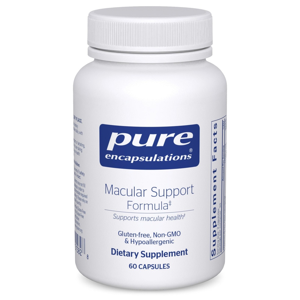 Pure Encapsulations Macular Support Formula | Hipoallergenic Supplement with Advancedd Antioxy Formula for Health Eyes* | 60 Capsules