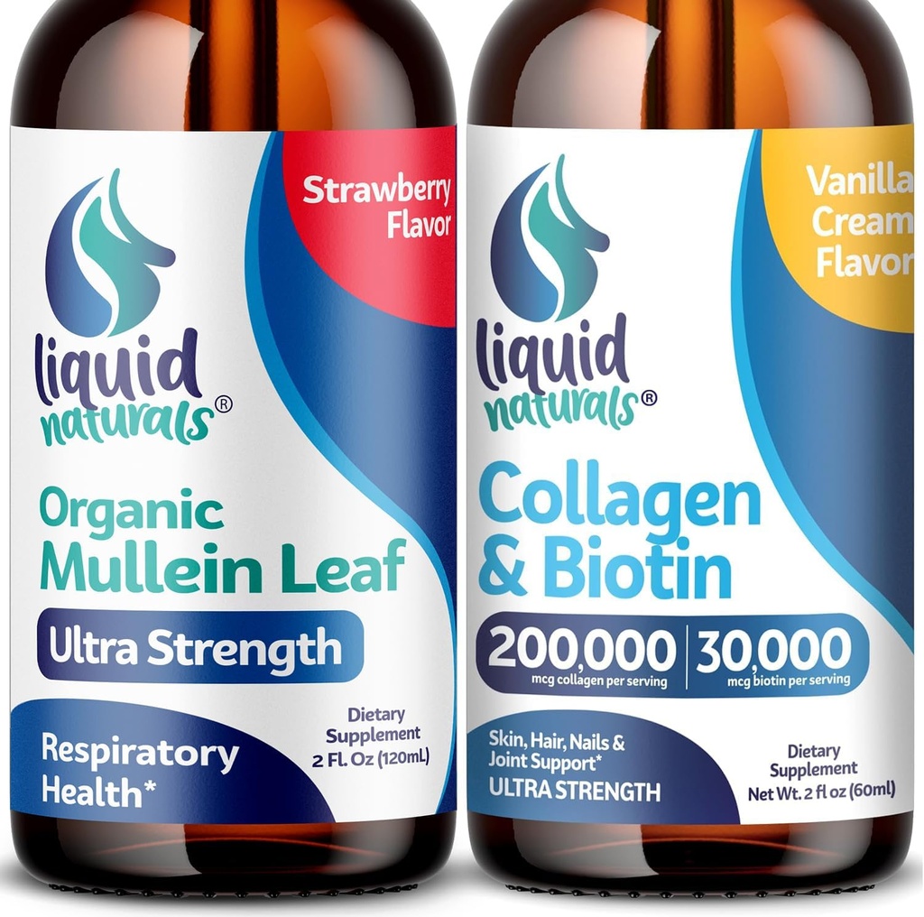 Wellness LABSRX Mullein Leaf Drops for Lungs, 2 Fl. Oz - Sıvı Collagen and Biotin, 2 Fl. Oz