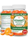 Lunakai USA Made High Potency Vitamin C Gummies for Adults and Kids - 300mg Ανοσολογική Υποστήριξη - Μη-ΓΤΟ, Vegan, Νόστιμο Πορτοκαλί Γεύση, 60ct